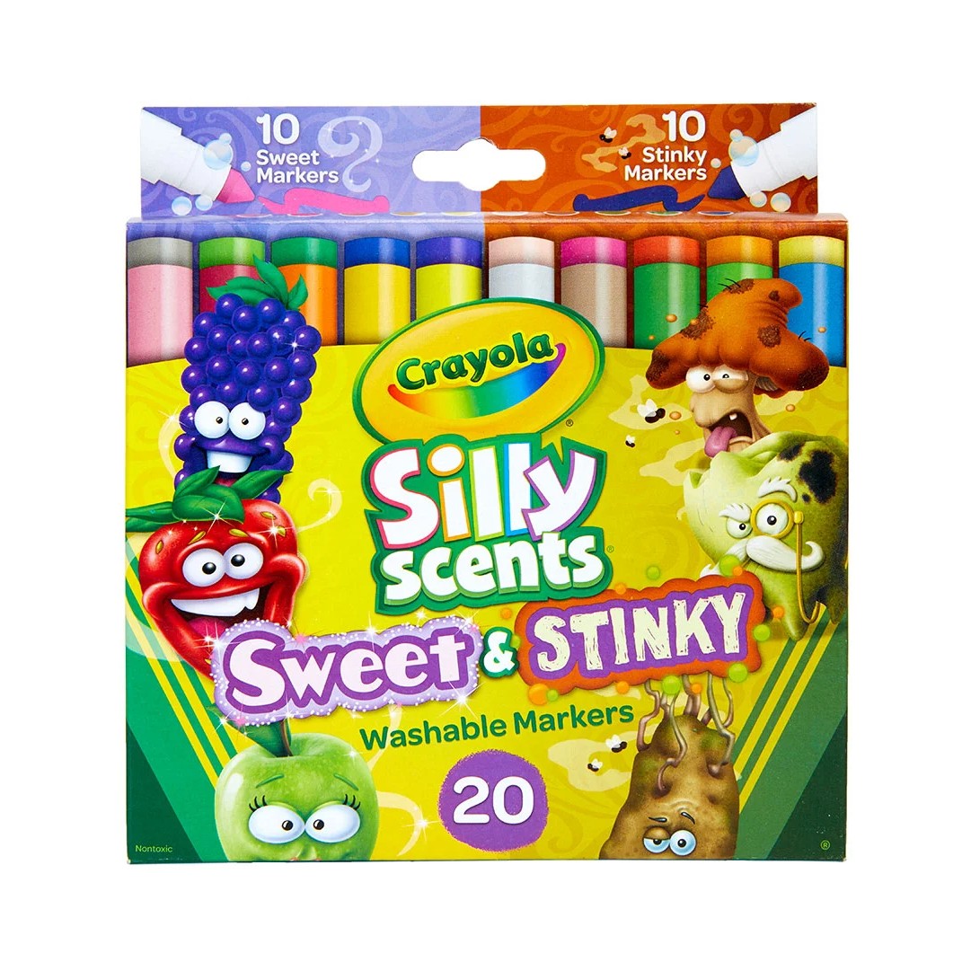 Crayola 58-8269 20 ct. Silly Scents Sweet & Stinky, Washable, Broad Line Markers
