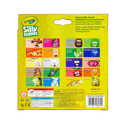 Crayola 58-8269 20 ct. Silly Scents Sweet & Stinky, Washable, Broad Line Markers