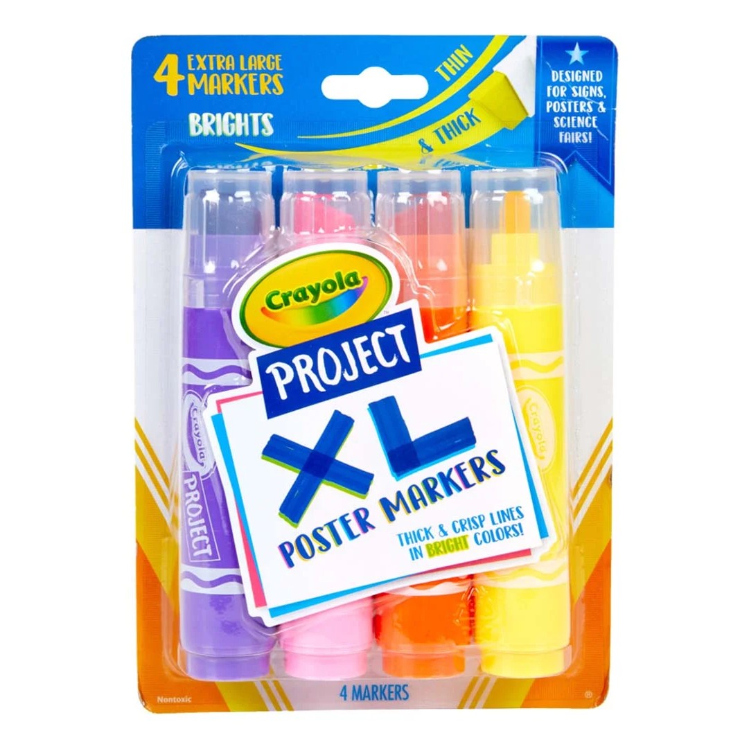 Crayola 58-8358 Crayola Project 4 ct. XL Poster Markers, Bright