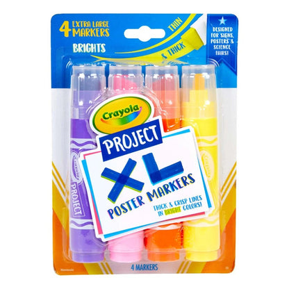 Crayola 58-8358 Crayola Project 4 ct. XL Poster Markers, Bright