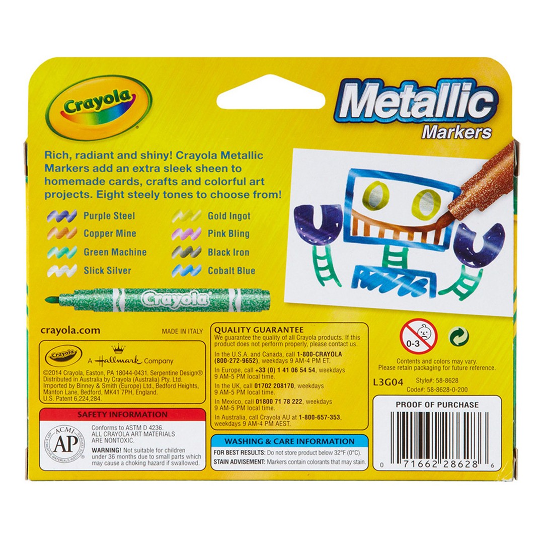 Crayola 58-8628 8 ct. Metallic Markers