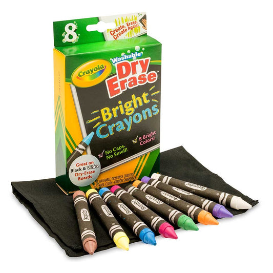 Crayola 98-5202 8 ct. Dry-Erase Crayons, Brights, Large Size