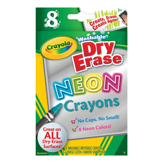 Crayola 98-8605 8 ct. Dry-Erase Crayons, Neon, Large Size
