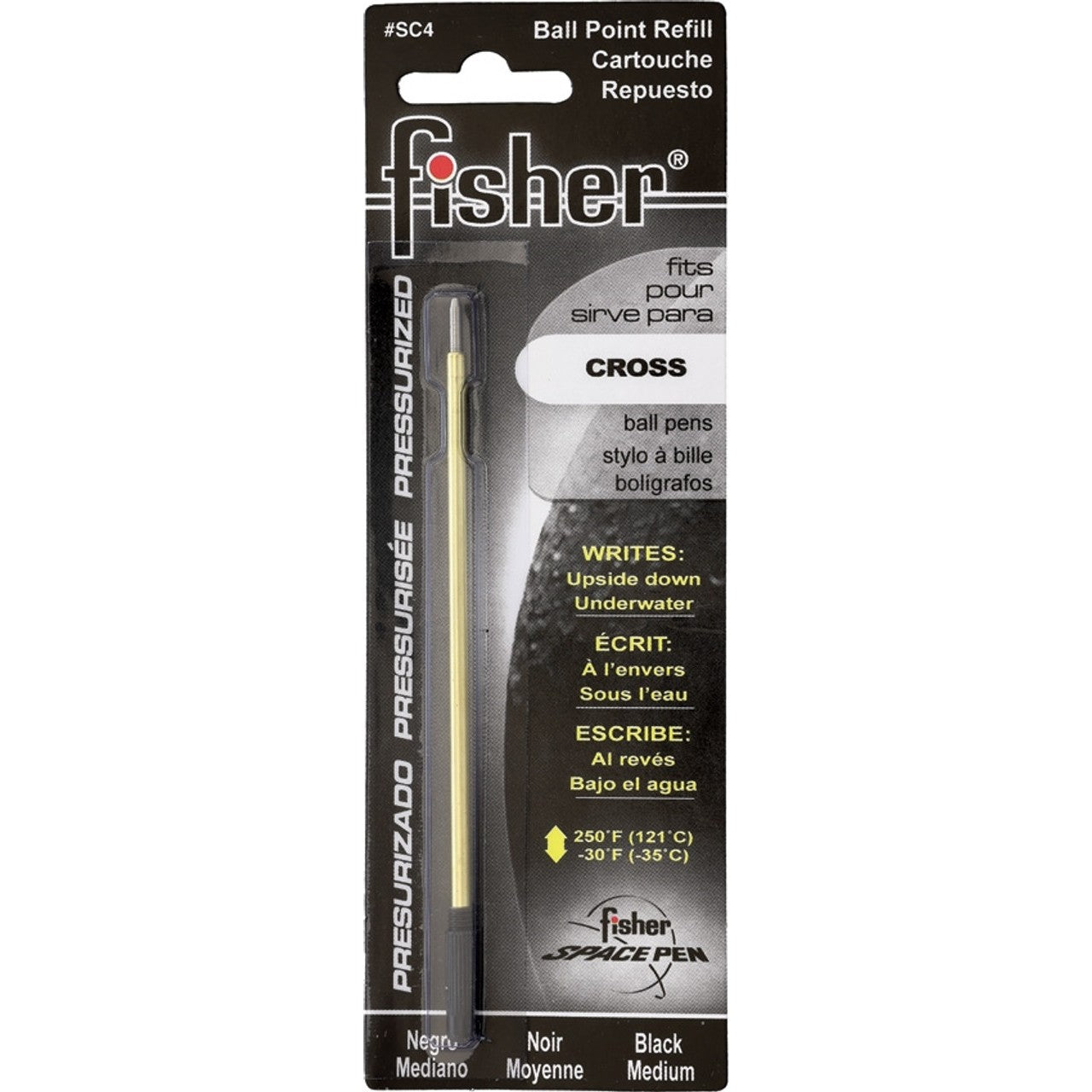 Fisher SC4 Pressurized Cross Refill Med Black
