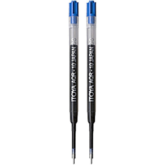 Itoya AQR10BU-BP Aqua Roller Refill, 1.0mm, 2 pack, Blue