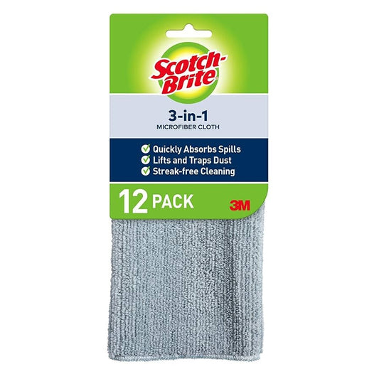 3M 9070-M  Scotch-Brite 3-in-1 Microfiber Cloth, 12/1
