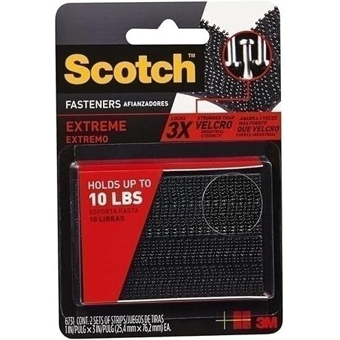3M RFD7091  Scotch Extreme Fasteners, 1 in x 3 in (2.5 cm x 7.6 cm)