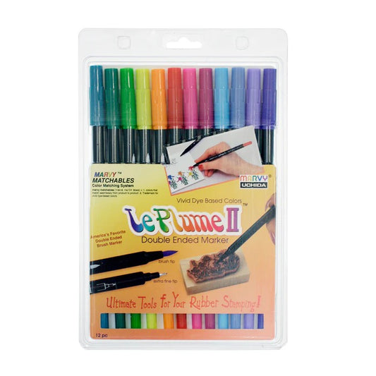 Marvy Uchida 1122-12E Le Plume II Double Ended Bright Color Set