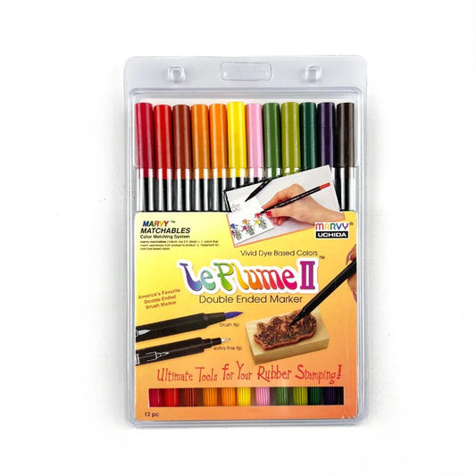 Marvy Uchida 1122-12F Le Plume II Double Ended Garden Color Set