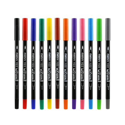 Marvy 1122-024 Le Plume ll Double-Ended Markers with Brush and FIne Tips Set of 24