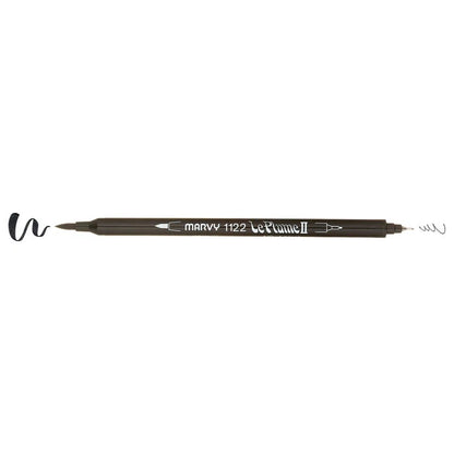 Marvy 1122-6C Le Plume ll Double Ended, Brush and Fine point Primary Set of 6
