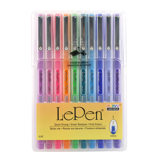 Marvy 4300-10C Le Pen, 0.3mm, 4pc Bright Set