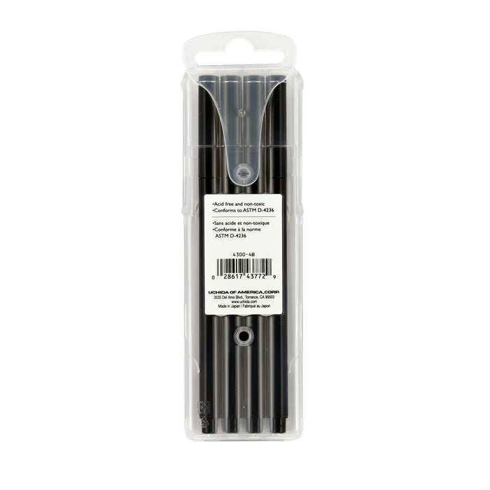 Marvy 4300-4B Le Pen, 0.3mm, 4pc Set Black