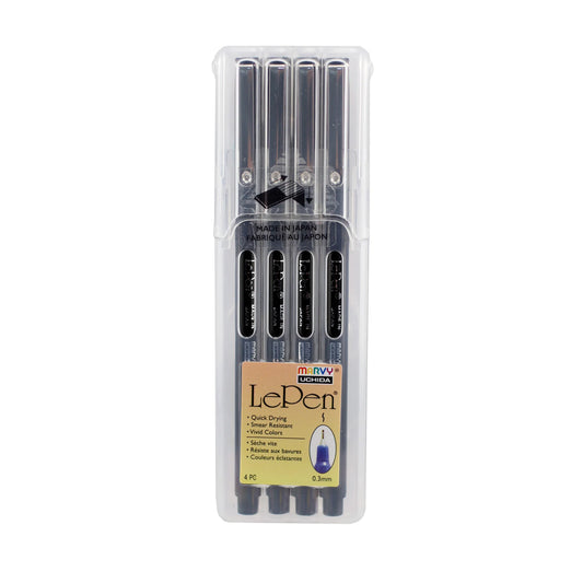 Marvy 4300-4B Le Pen, 0.3mm, 4pc Set Black