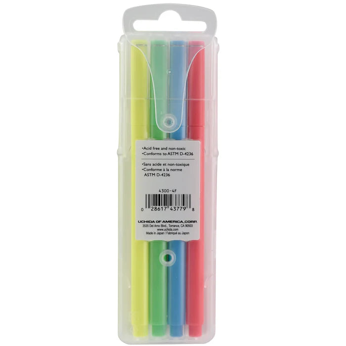 Marvy 4300-4F Le Pen, 0.3mm, 4pc Neon Set