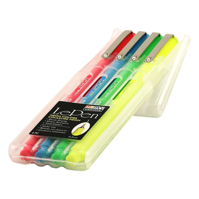 Marvy 4300-4F Le Pen, 0.3mm, 4pc Neon Set