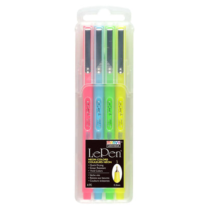Marvy 4300-4F Le Pen, 0.3mm, 4pc Neon Set