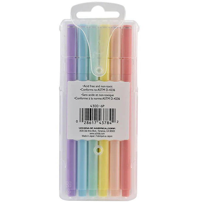Marvy 4300-6P Le Pen, 0.3Mm, 6Pc Set Pastel