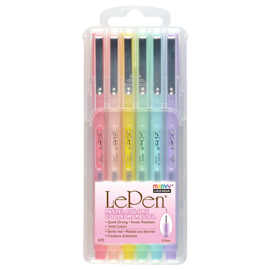 Marvy 4300-6P Le Pen, 0.3Mm, 6Pc Set Pastel