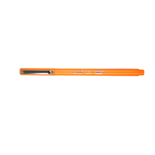 A single fluorescent orange colored pen with a cap