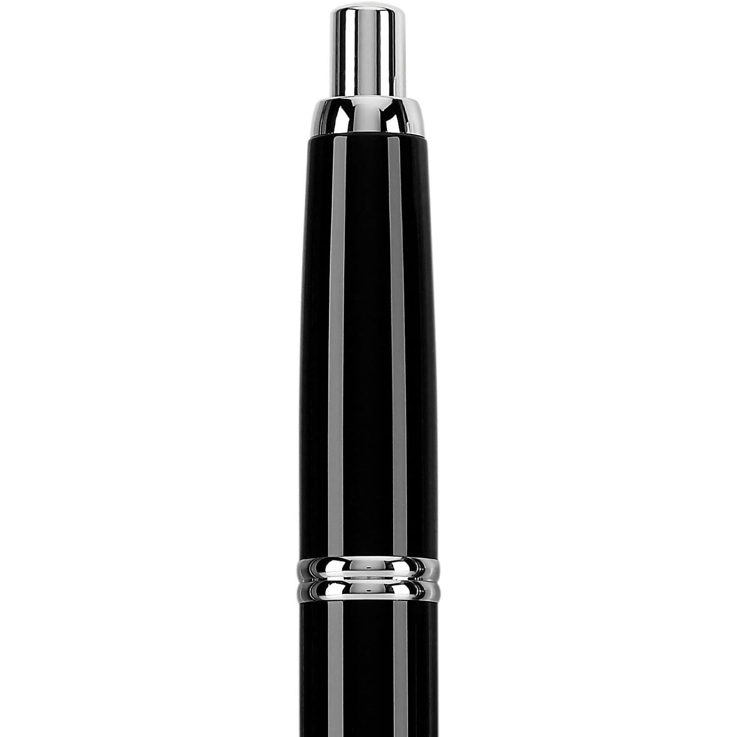 Namiki Vanishing Point Fountain Pen, Black Barrel, Rhodium Accents, Blue Ink, Extra Fine Nib (60341)