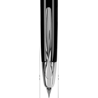 Namiki Vanishing Point Fountain Pen, Black Barrel, Rhodium Accents, Blue Ink, Extra Fine Nib (60341)