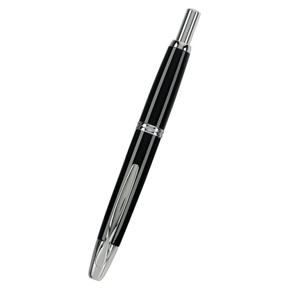 Namiki Vanishing Point Fountain Pen, Black Barrel, Rhodium Accents, Blue Ink, Broad Nib (60342)