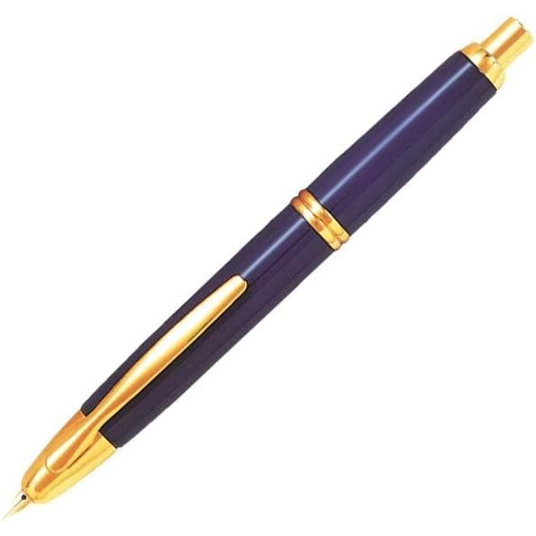 Namiki Vanishing Point Fountain Pen, Blue Barrel, Gold Accents, Blue Ink, Broad Nib (60366)