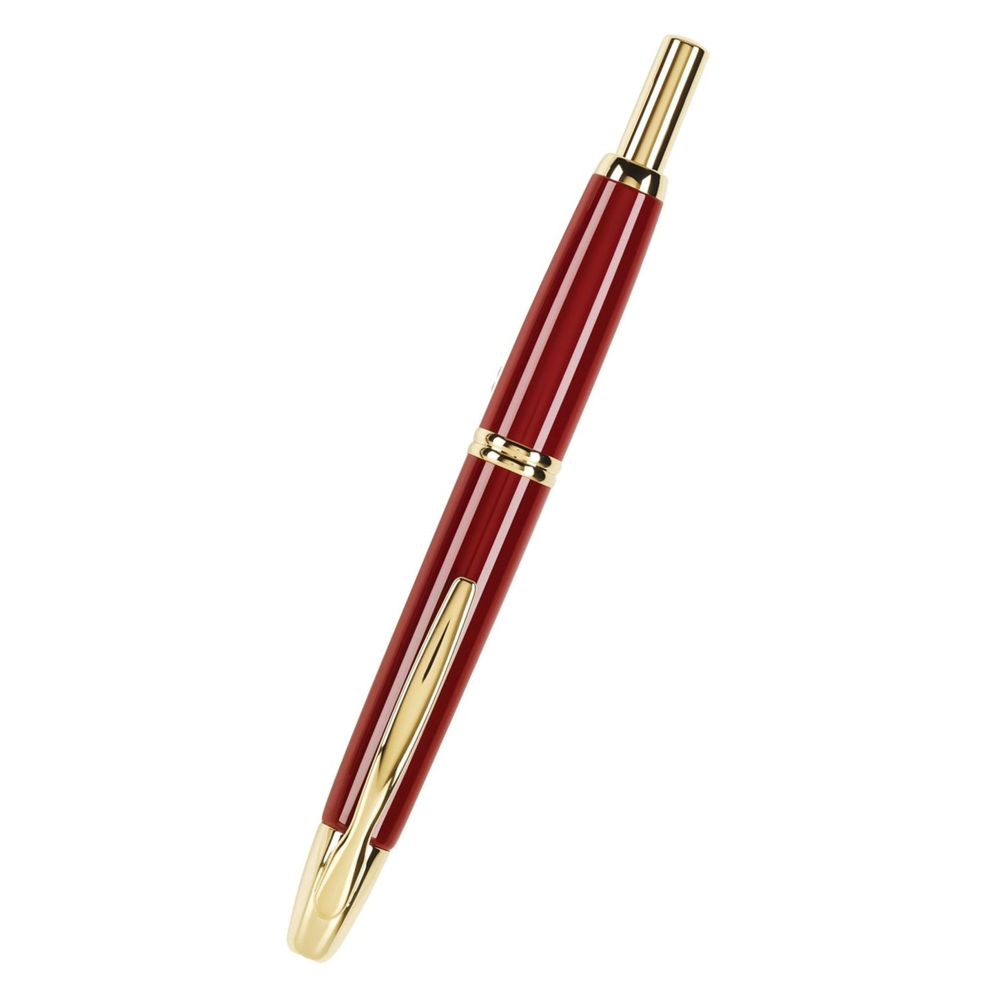 Namiki Vanishing Point Fountain Pen, Red Barrel, Gold Accents, Blue Ink, Broad Nib (60367)