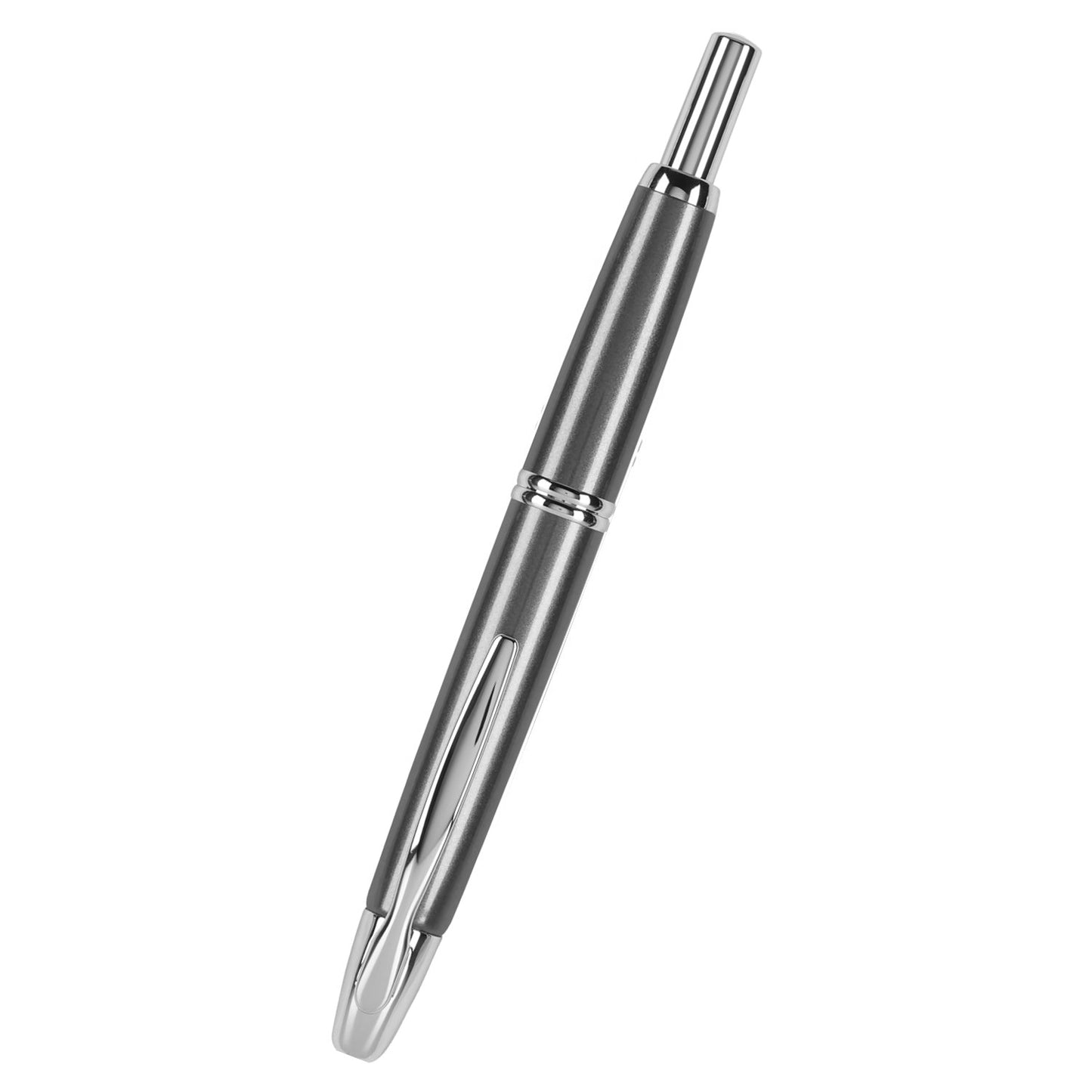 Namiki Vanishing Point Fountain Pen, Gun Metal Gray Barrel, Rhodium Accents, Blue Ink, Medium Nib (60533)