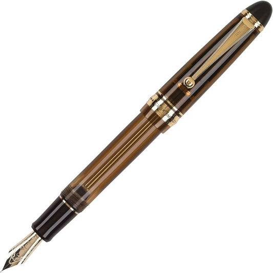 Namiki Custom 823 Fountain Pen, Amber Barrel, Fine Nib, Blue Ink (60558)