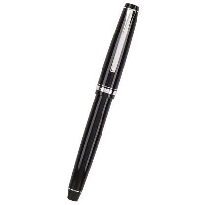 Namiki Falcon Fountain Pen, Black Barrel, Rhodium Accents, Soft Fine Nib (60741)