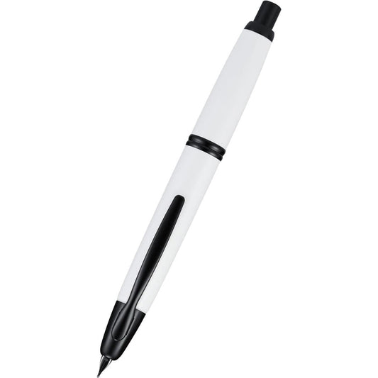 Namiki Vanishing Point Fountain Pen, White & Black, 18k Extra Fine Nib (60745)