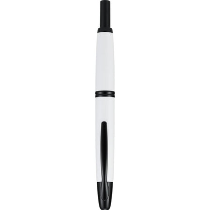 Namiki Vanishing Point Fountain Pen, White & Black, 18k Extra Fine Nib (60745)