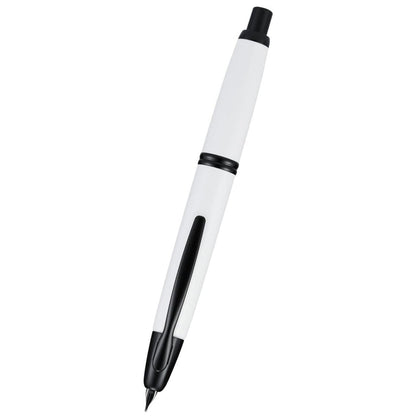 Namiki Vanishing Point Fountain Pen, White & Black, 18k Medium Nib (60747)