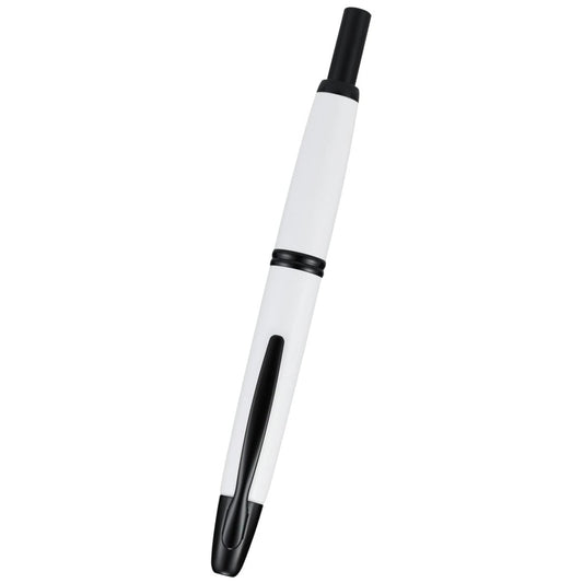 Namiki Vanishing Point Fountain Pen, White & Black, 18k Medium Nib (60747)