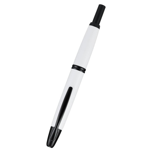 Namiki Vanishing Point Fountain Pen, White & Black, 18k 1.1 Stub Nib (60749)