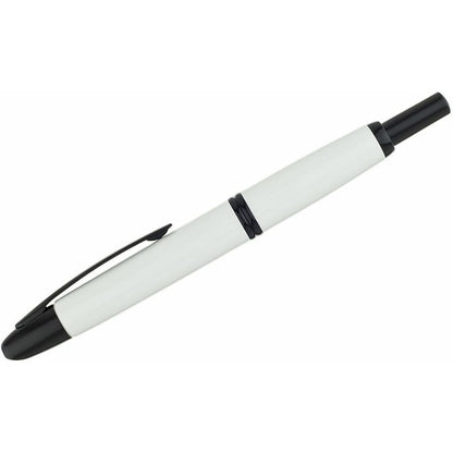 Namiki Vanishing Point Fountain Pen, White & Black, 18k 1.1 Stub Nib (60749)