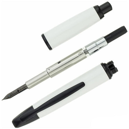 Namiki Vanishing Point Fountain Pen, White & Black, 18k 1.1 Stub Nib (60749)