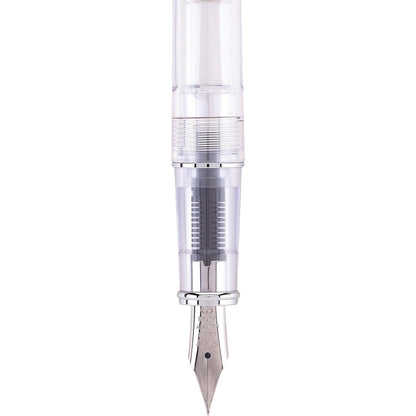 Namiki Prera Fountain Pen, Clear Barrel, Orange/Silver Accents, Fine Nib (60814)