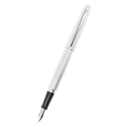 Namiki Metropolitan Fountain Pen, Silver Barrel, Classic Design, Fine Nib, Black Ink (91113)