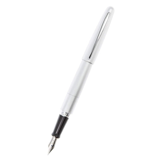 Namiki Metropolitan Fountain Pen, Silver Barrel, Classic Design, Fine Nib, Black Ink (91113)