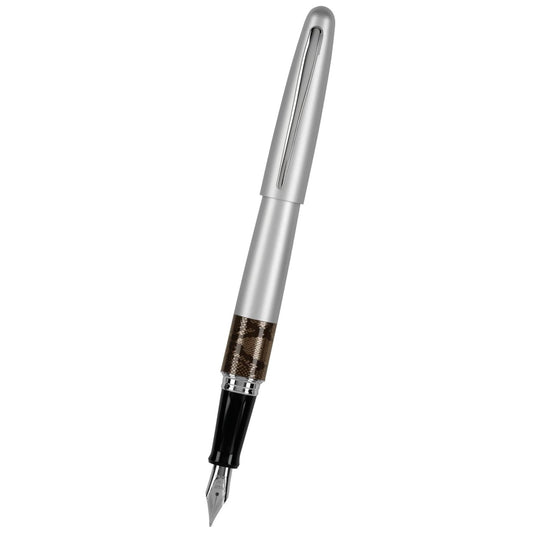 Namiki MR Animal Fountain Pen, Matte Silver Barrel, Python Accent, Medium Point Stainless Steel Nib (91137)