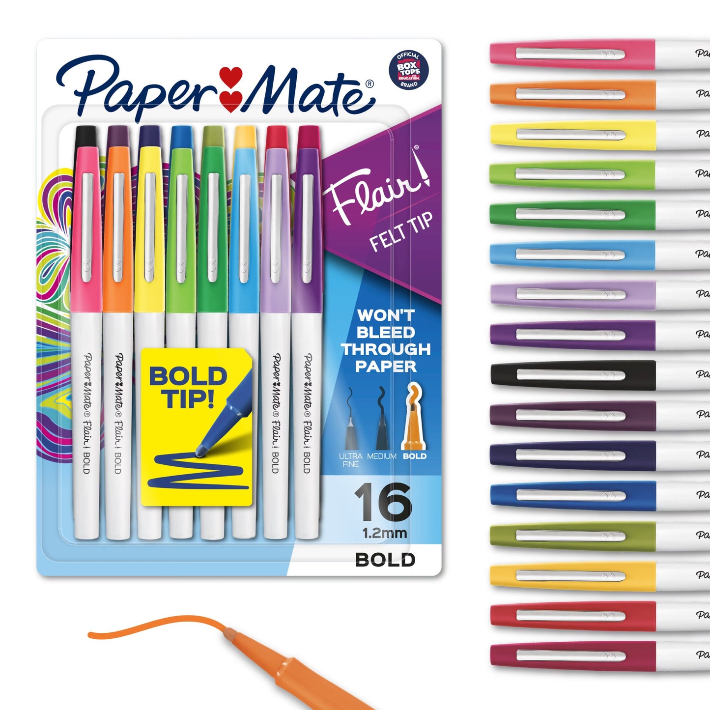 Paper Mate Pm Flair Bold 16ct Card Asst