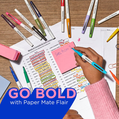 Paper Mate Pm Flair Bold 16ct Card Asst