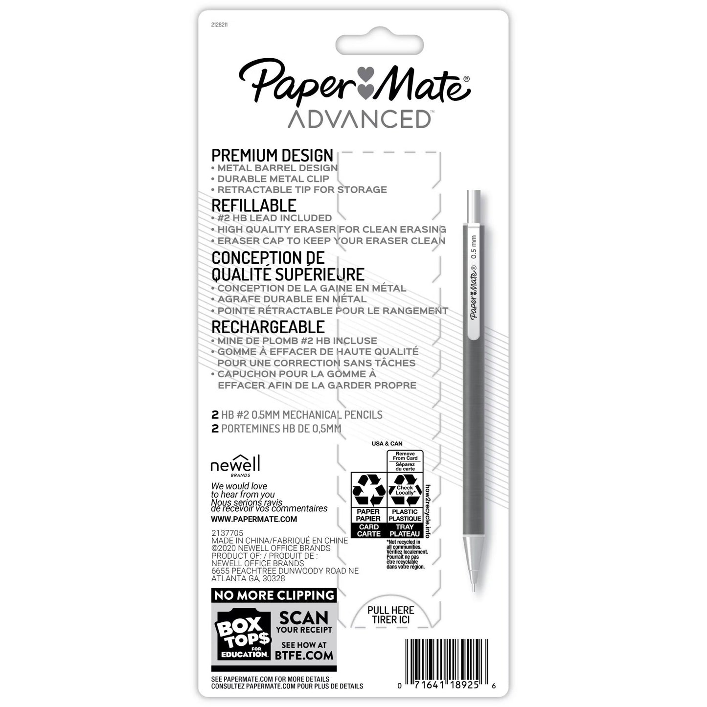 Paper Mate Pm Advanced 0.5mm Mp 2cd Black Gray