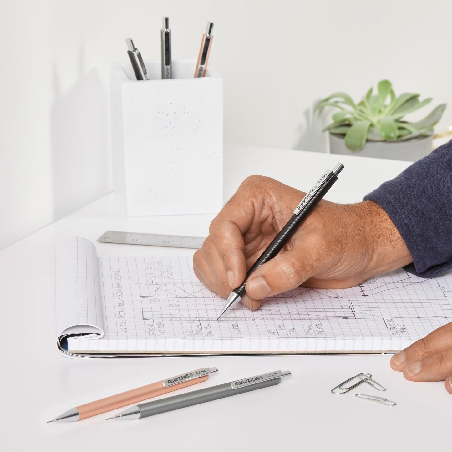 Paper Mate Pm Advanced 0.5mm Mp 2cd Black Gray