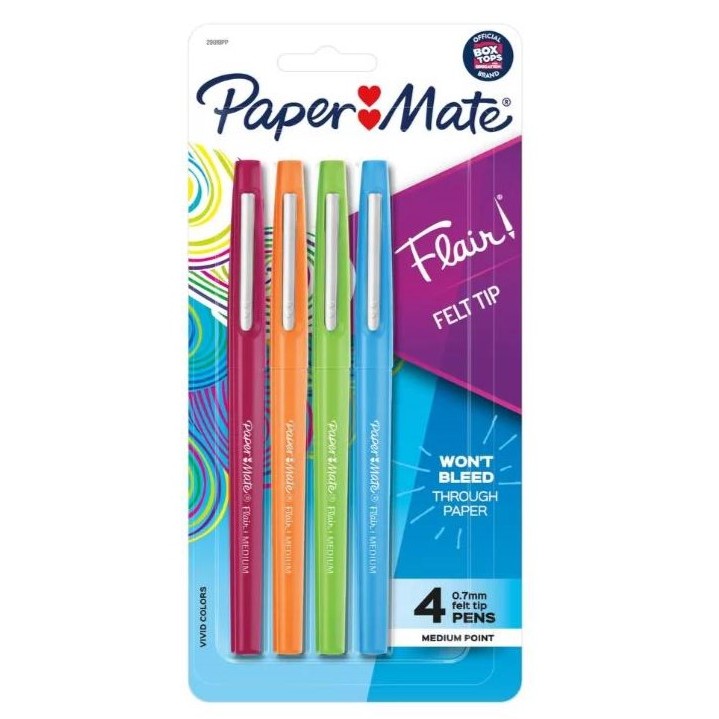 Paper Mate 29019PP Flair Felt Tip 4/pk