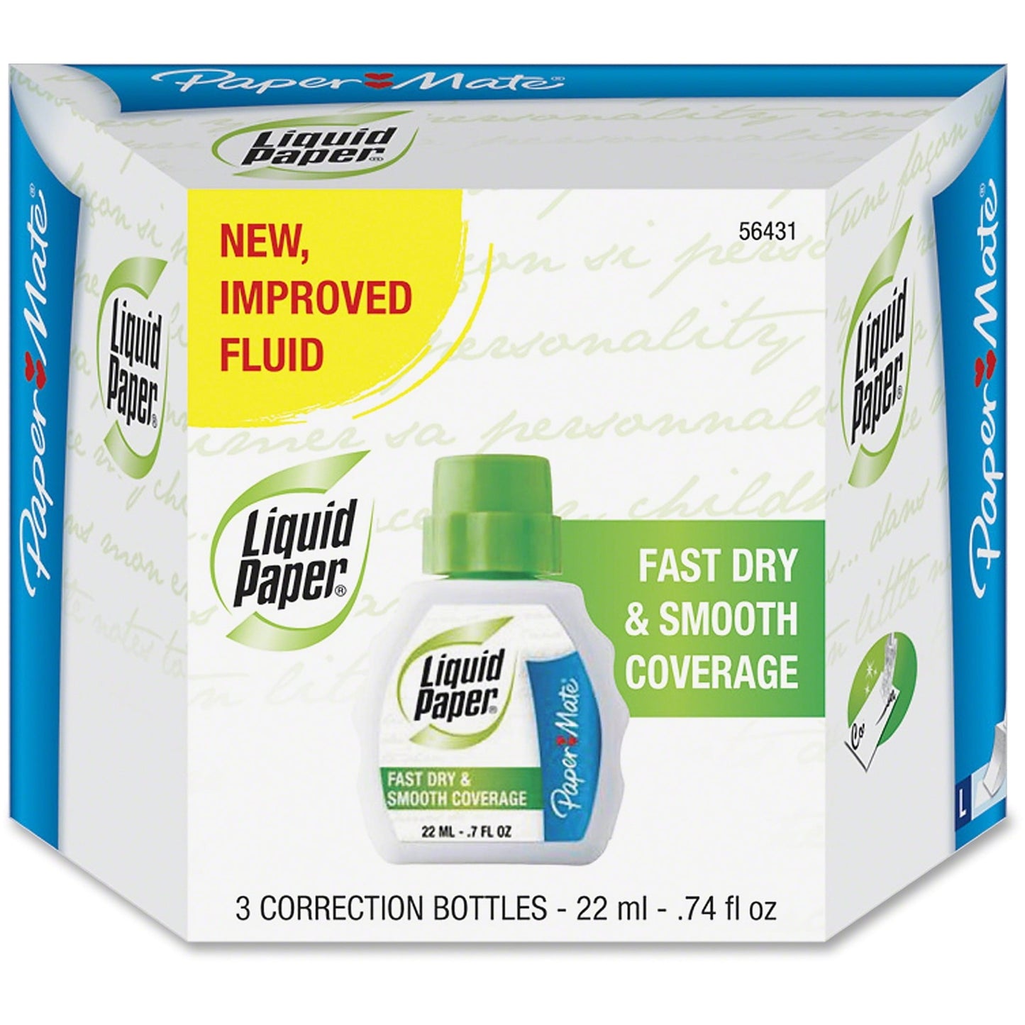 Paper Mate Pm Lp Fast Dry Smooth Coverage Fluid 3cd