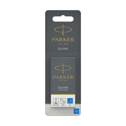 Parker Quink Ink Cartridges Washable Blue, 5-pk